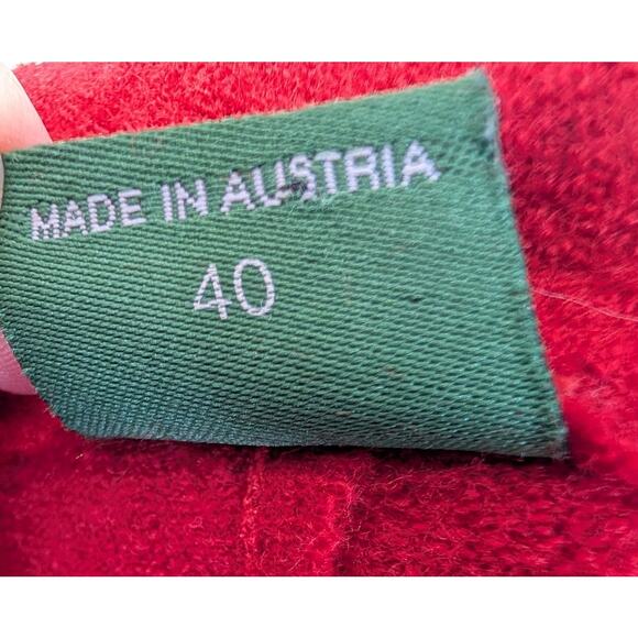 Geiger Vtg Red Button Up Cardigan Blazer Darted Jacket Wool 40 Austria Medium - Picture 6 of 13